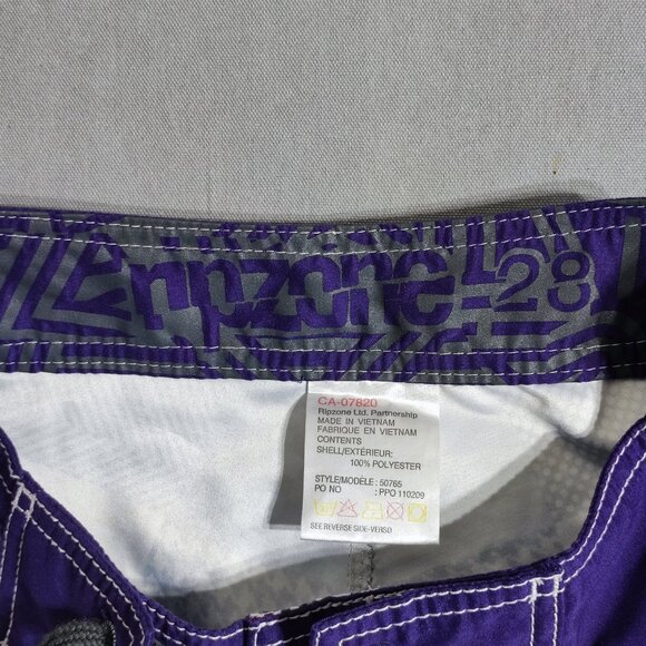 RipZone board shorts men's size 28 purple white grey abstract summer swim wear - Picture 7 of 13